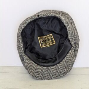 Vintage Pendleton Wool Newsboy Cap Herringbone Tweed Flat Hat Cabbie USA - SMALL